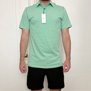 Swet Tailor Men’s All-In Polo Shirt Green Size Medium Performance Stretch New